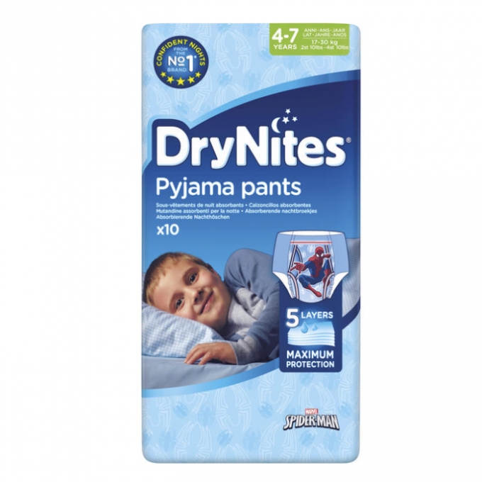 Dry Nites - Pañales absorbentes para dormir, 4 - 7 años (17Kg - 30Kg), pack  de 10 unidades : : Moda